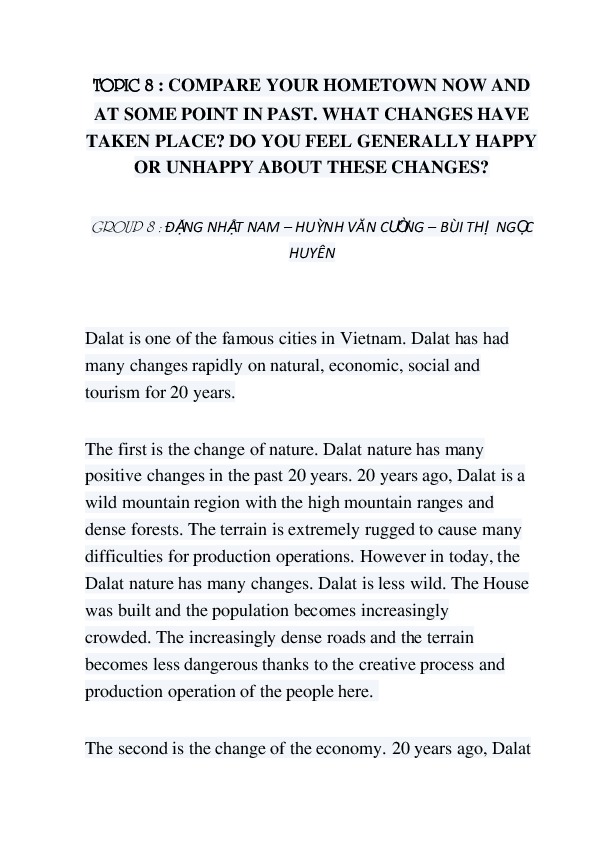 topic 8.pdf-Thư viện tài liệu, giáo trình, bài giảng, bài tập lớn, đề thi online  môn học Anh Văn 3  ĐH Khoa Học Tự Nhiên HCM