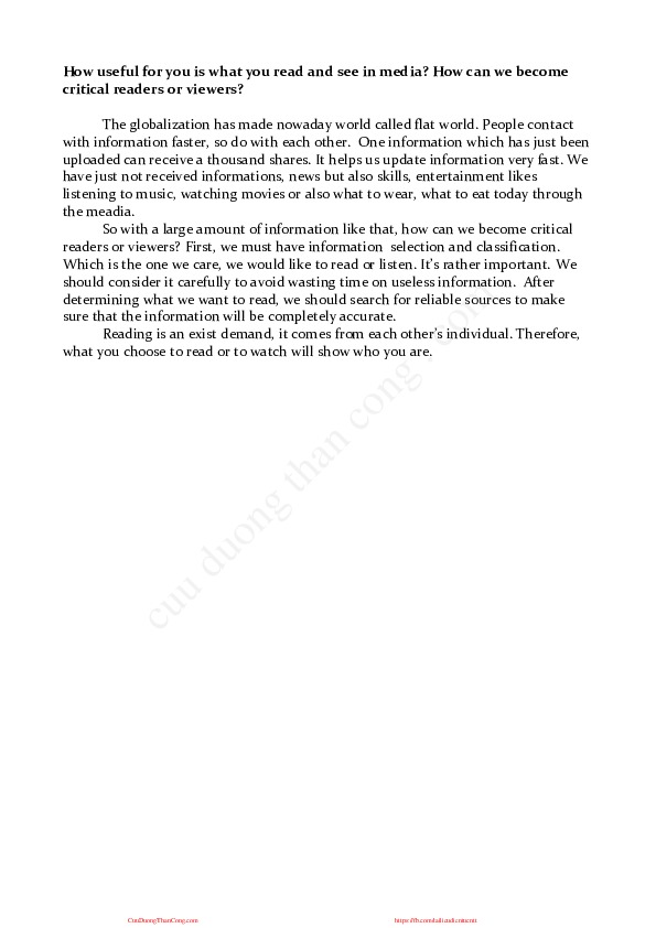 topic15.pdf-Thư viện tài liệu, giáo trình, bài giảng, bài tập lớn, đề thi online  môn học Anh Văn 3  ĐH Khoa Học Tự Nhiên HCM