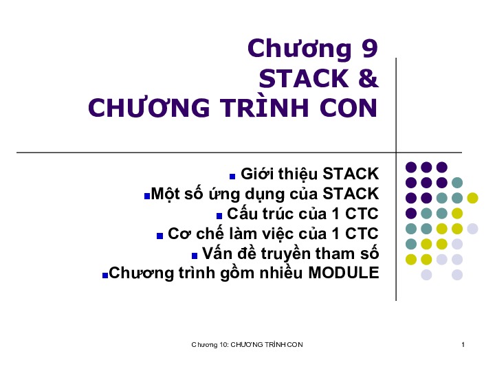 chuong 10 chuong trinh con.pdf-Thư viện tài liệu, giáo trình, bài giảng, bài tập lớn, đề thi online  môn học Kiến Trúc Máy Tinh Và Hợp Ngữ  ĐH Khoa Học Tự Nhiên HCM