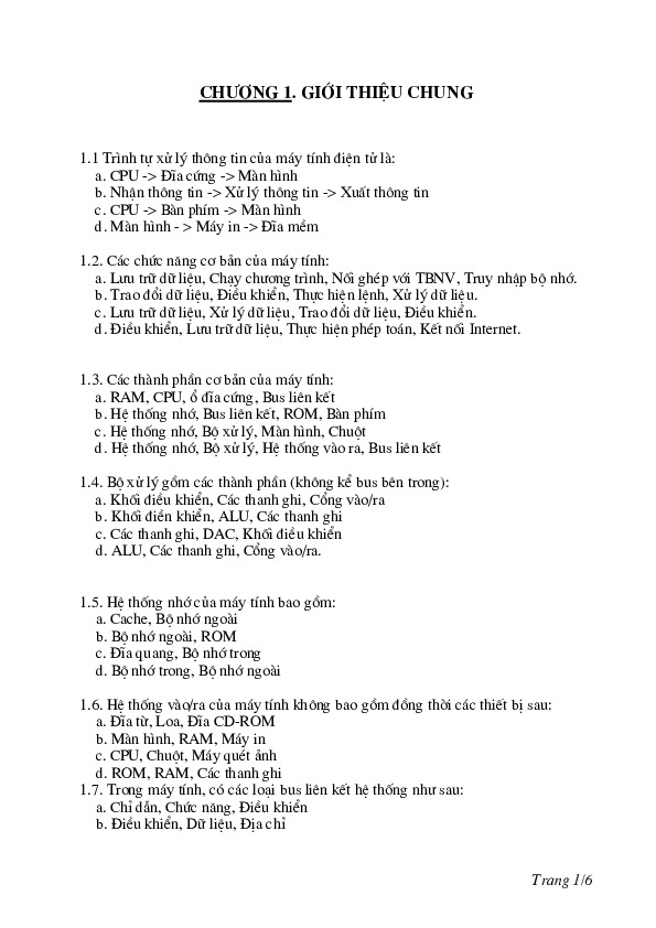 de 3 (ko dap an).pdf-Thư viện tài liệu, giáo trình, bài giảng, bài tập lớn, đề thi online  môn học Kiến Trúc Máy Tinh Và Hợp Ngữ  ĐH Khoa Học Tự Nhiên HCM