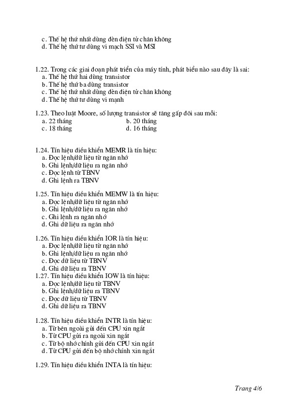 de 3 (ko dap an).pdf-Thư viện tài liệu, giáo trình, bài giảng, bài tập lớn, đề thi online  môn học Kiến Trúc Máy Tinh Và Hợp Ngữ  ĐH Khoa Học Tự Nhiên HCM-3