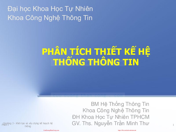 chương 1. tổng quan về hệ thống thông tin.pdf-Thư viện tài liệu, giáo trình, bài giảng, bài tập lớn, đề thi online  môn học Phân Tích Thiết Kế Hệ Thống Thông Tin  tác giả Nguyễn Trần Minh Thư  ĐH Khoa Học Tự Nhiên HCM